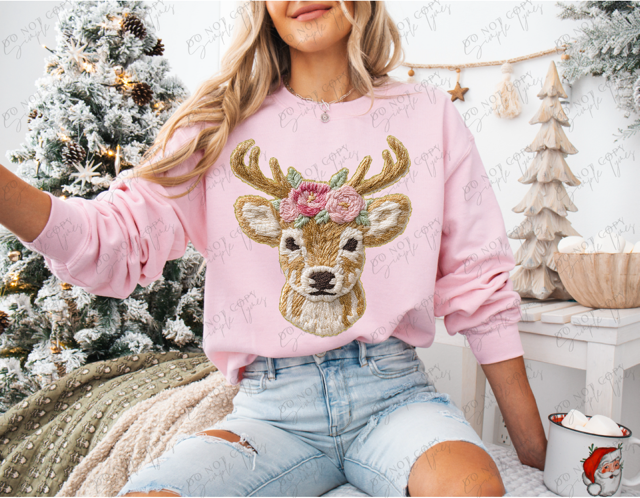French Knot Deer DTF Print