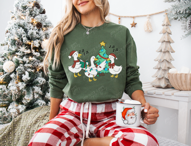 Goose Christmas Tree DTF Print