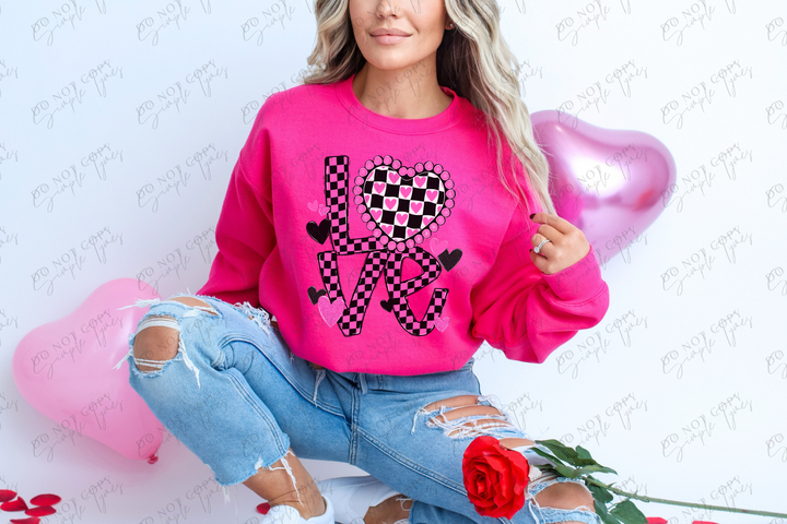Love Checks DTF Print