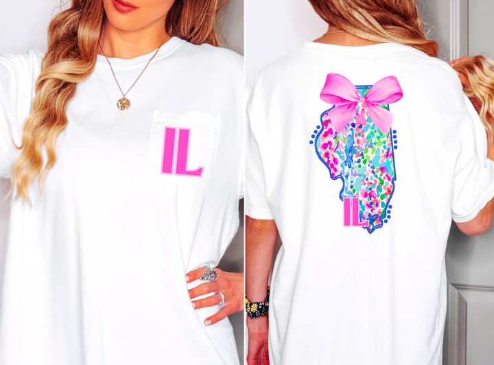 Lily Bow States FRONT DTF Print