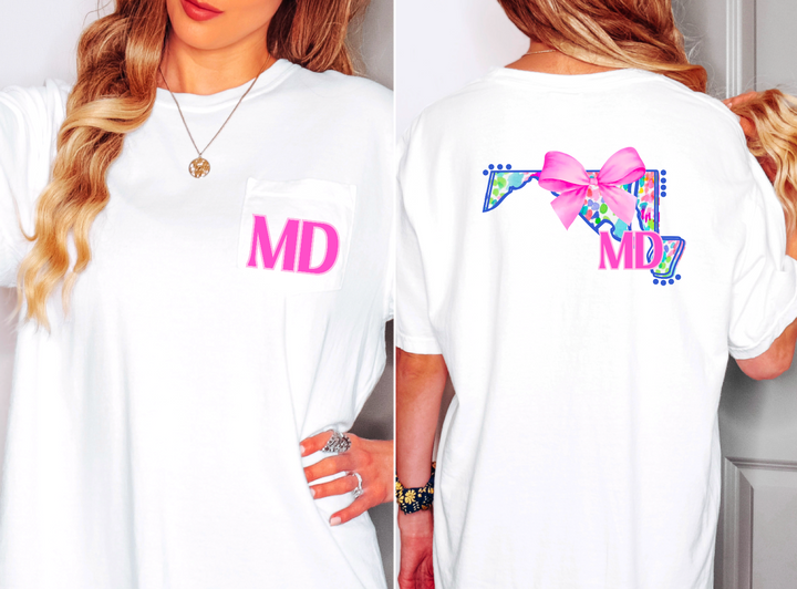 Lily Bow States FRONT DTF Print