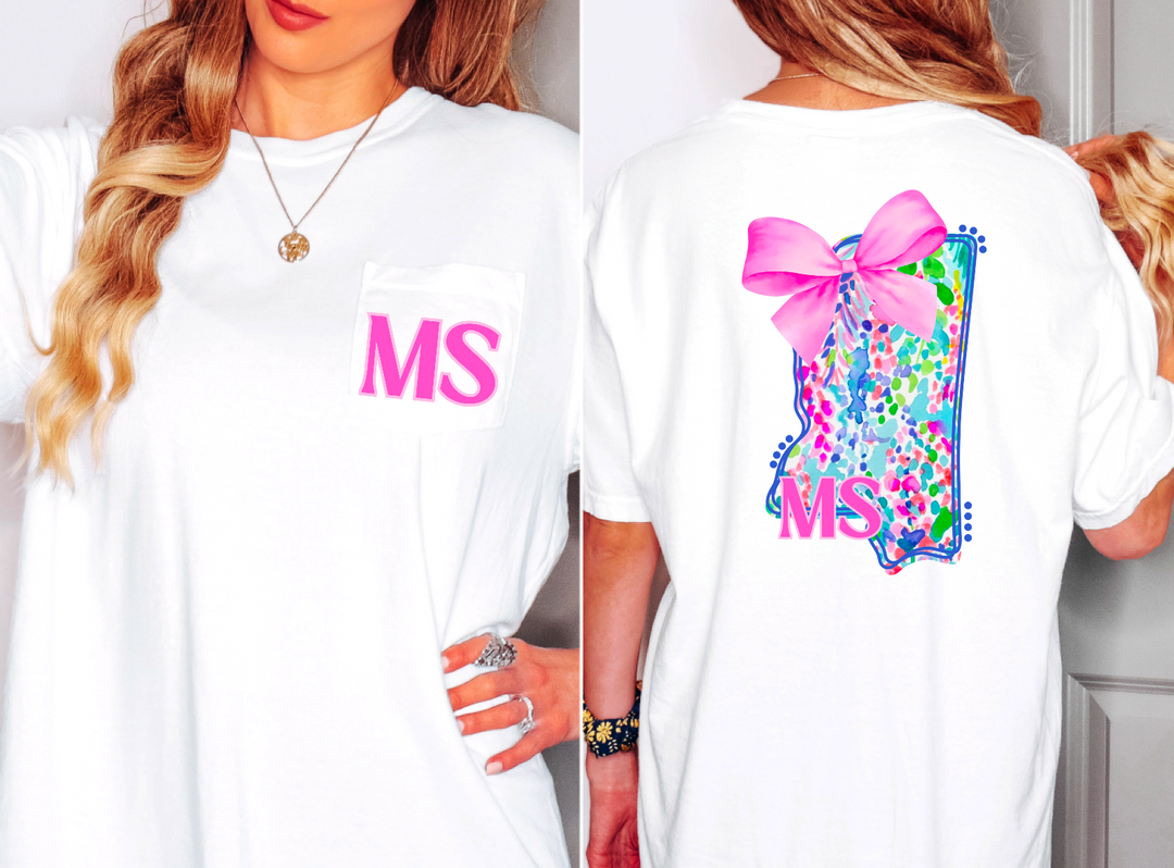 Lily Bow States FRONT DTF Print