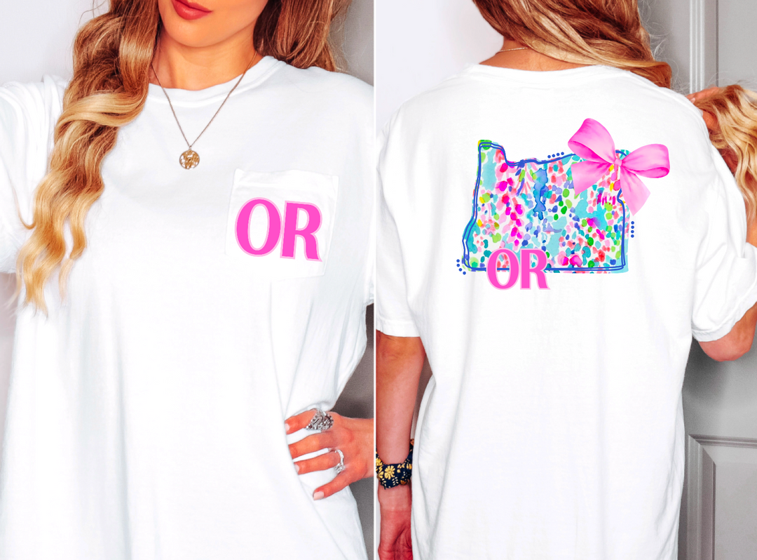 Lily Bow States FRONT DTF Print