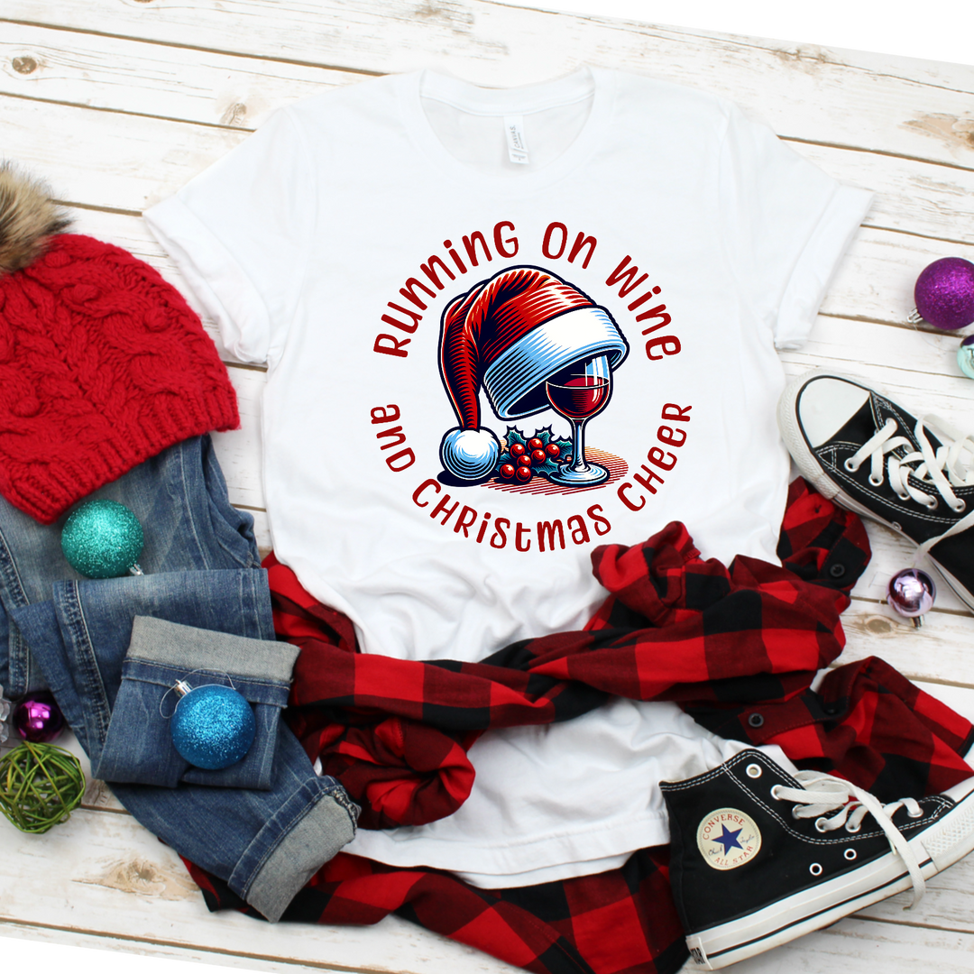 Running On Wine And Christmas Cheer DTF Print