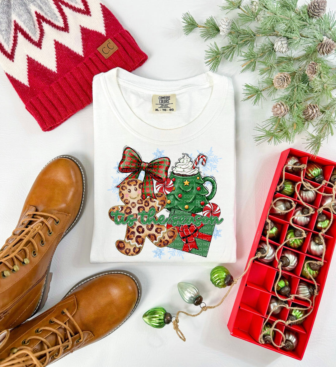 Tis The Season Gingerbread DTF Print