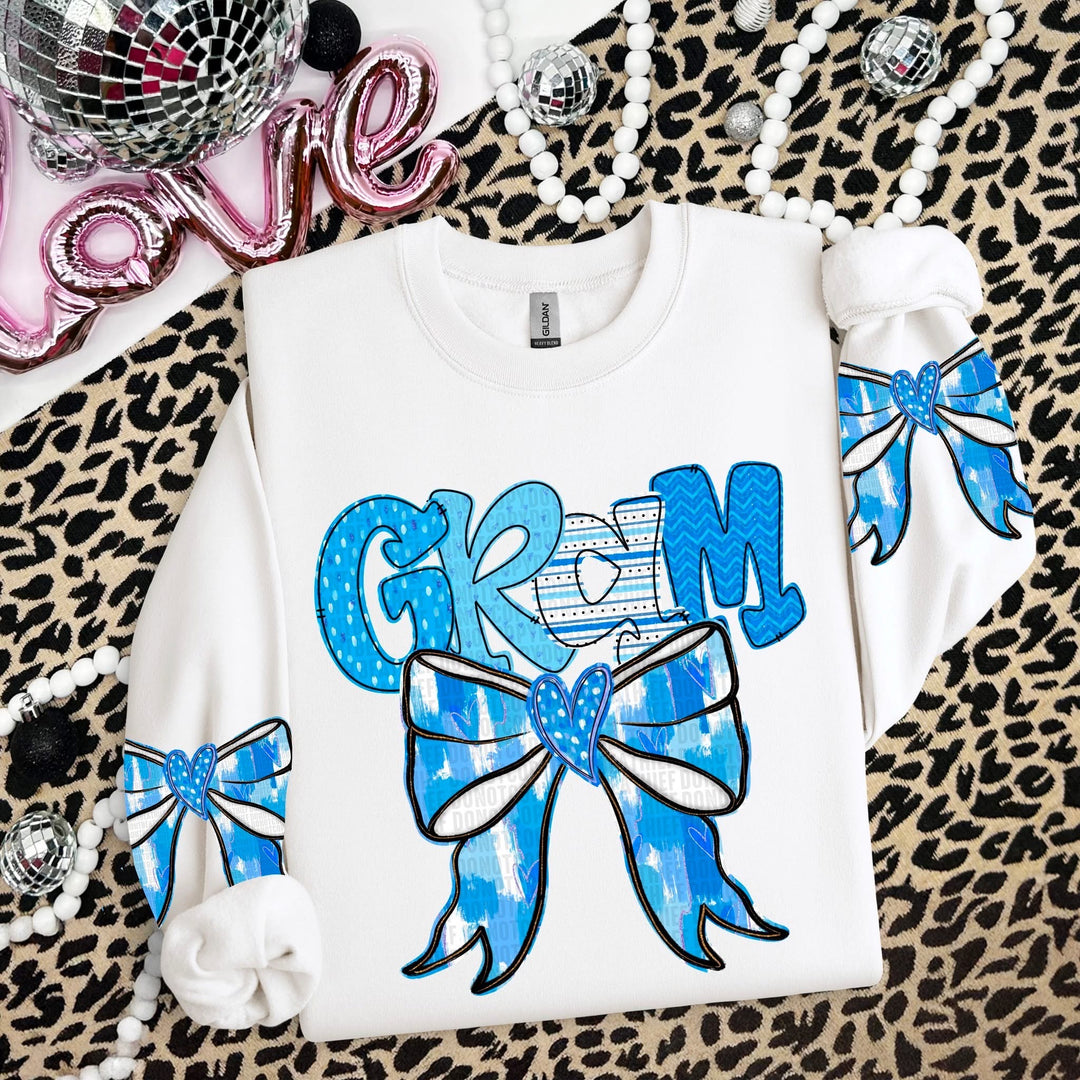 Blue Bow Names FRONT DTF Print