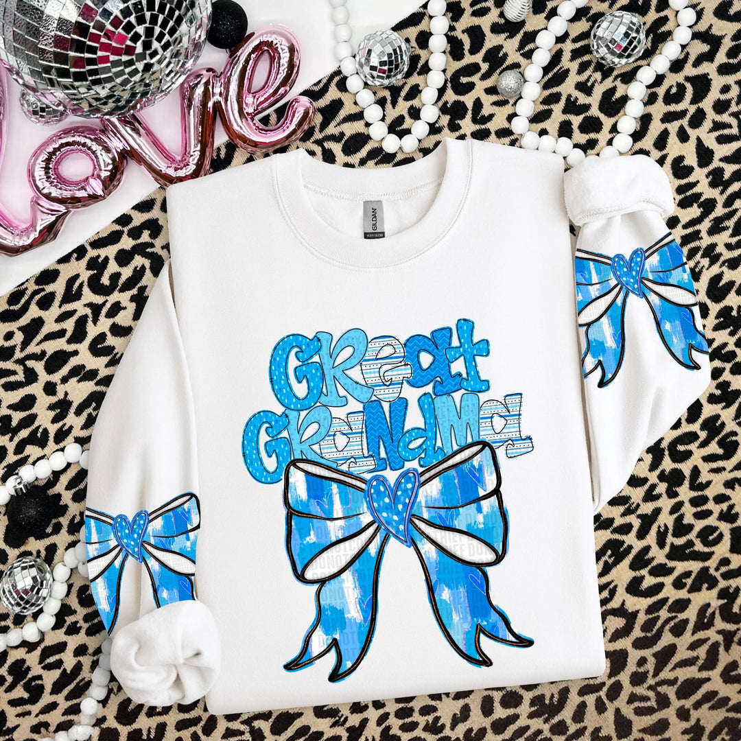 Blue Bow Names FRONT DTF Print