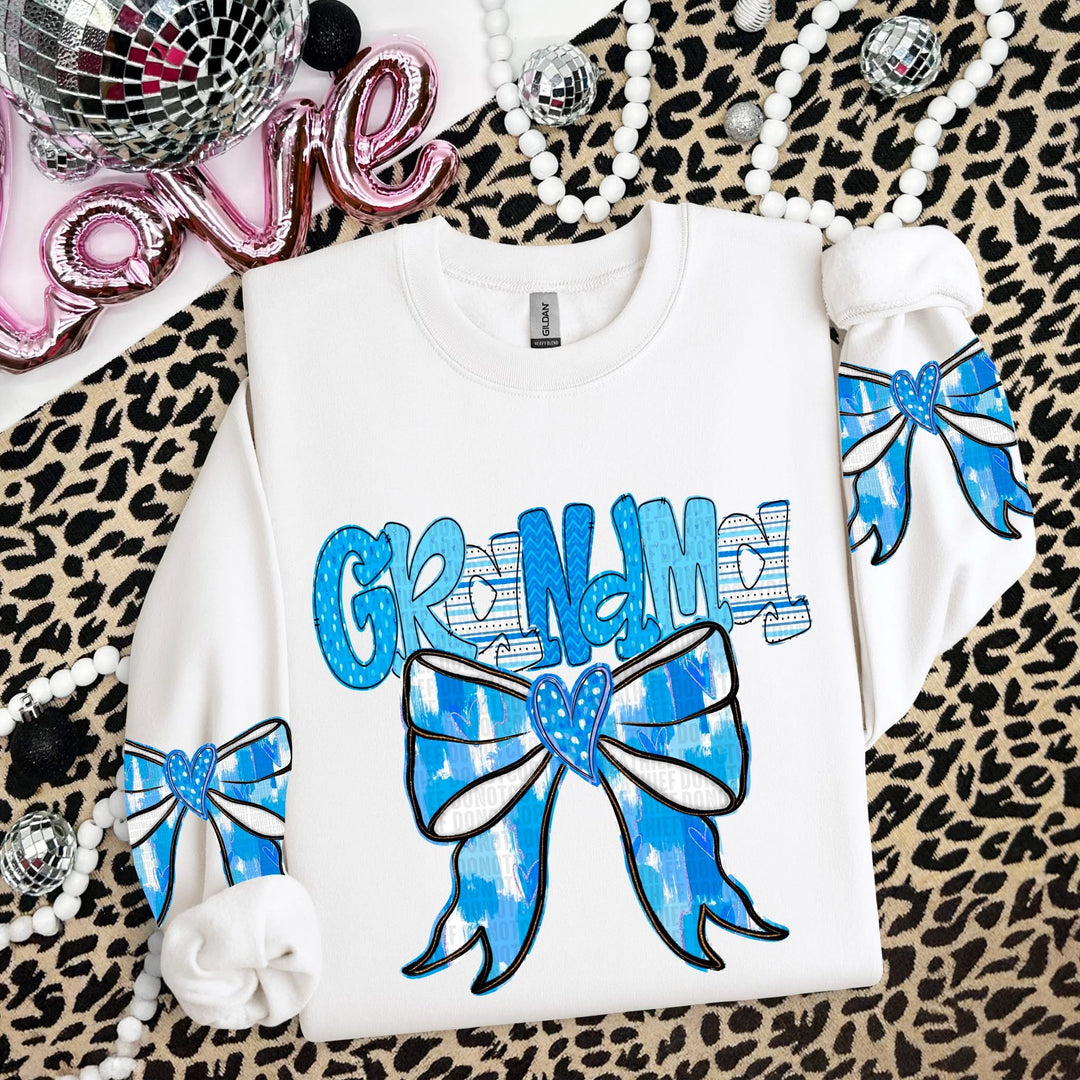 Blue Bow Names FRONT DTF Print