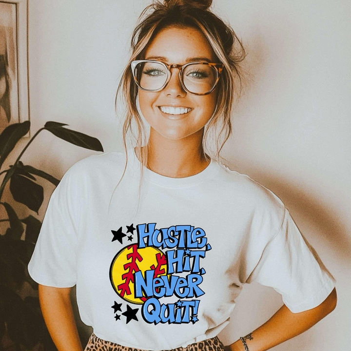 Hustle Hit Softball DTF Print