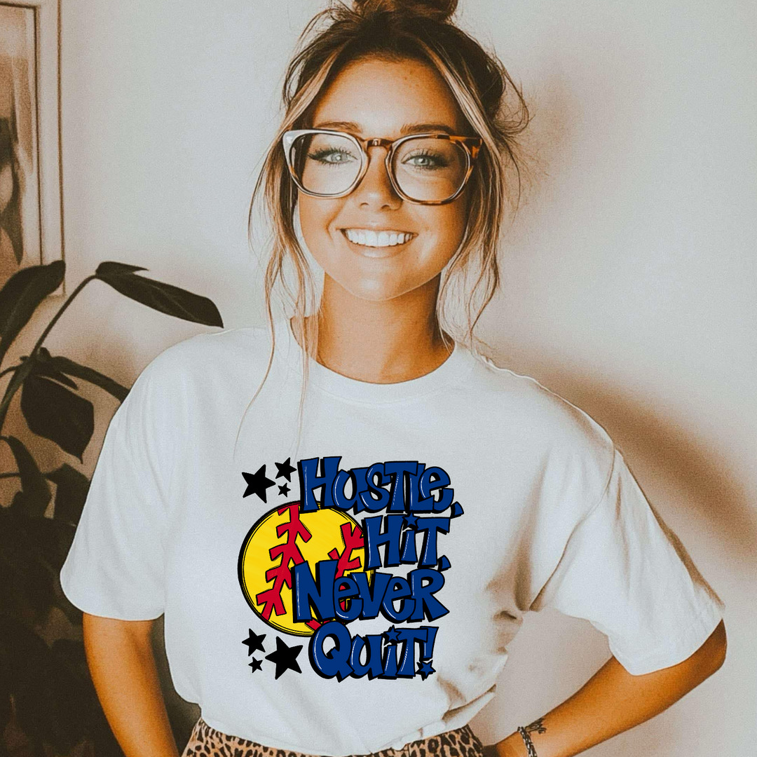 Hustle Hit Softball DTF Print