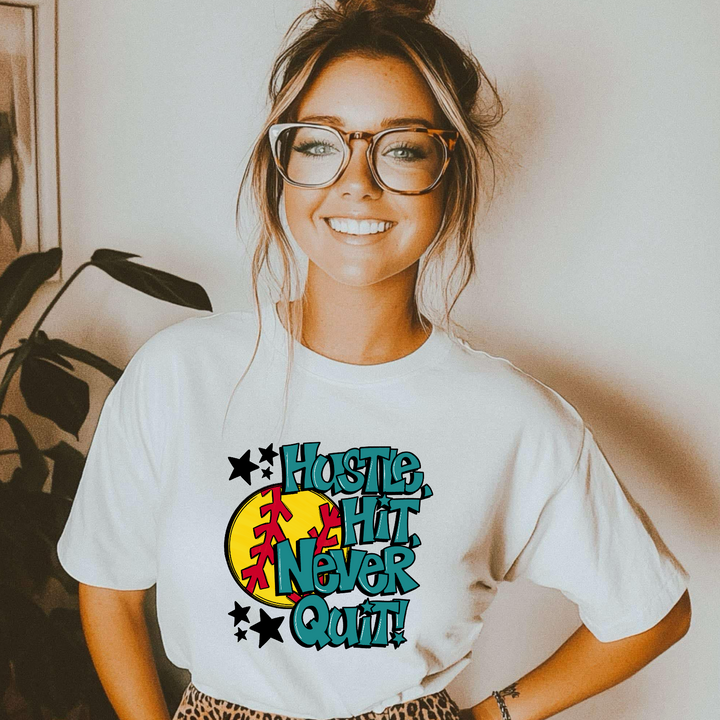 Hustle Hit Softball DTF Print
