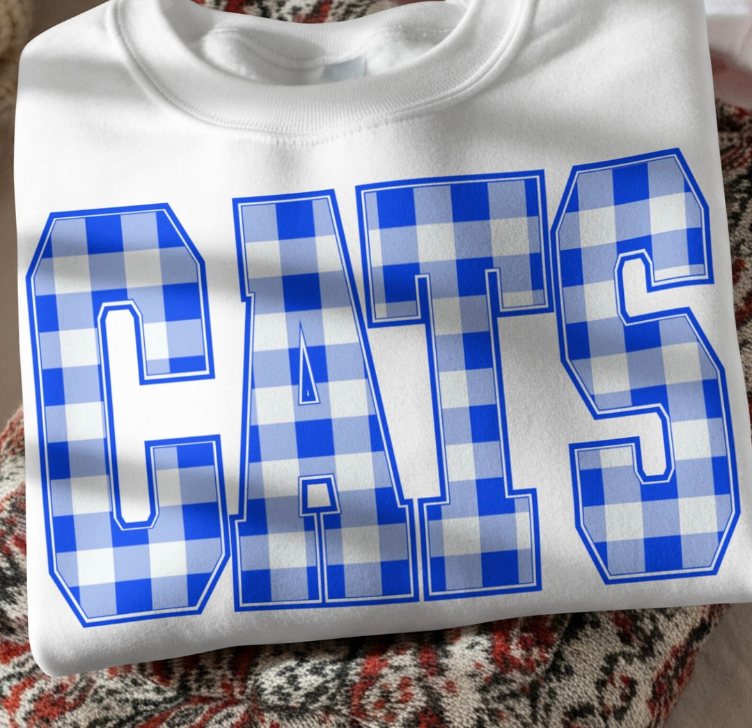 Cats Gingham DTF Print