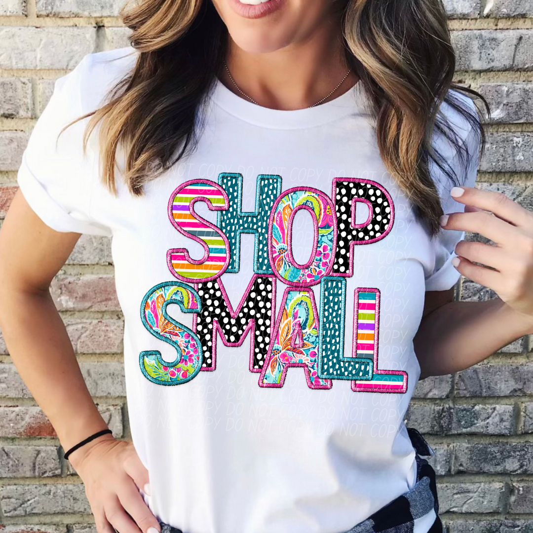 Bright Faux Embroidery Shop Small DTF Print