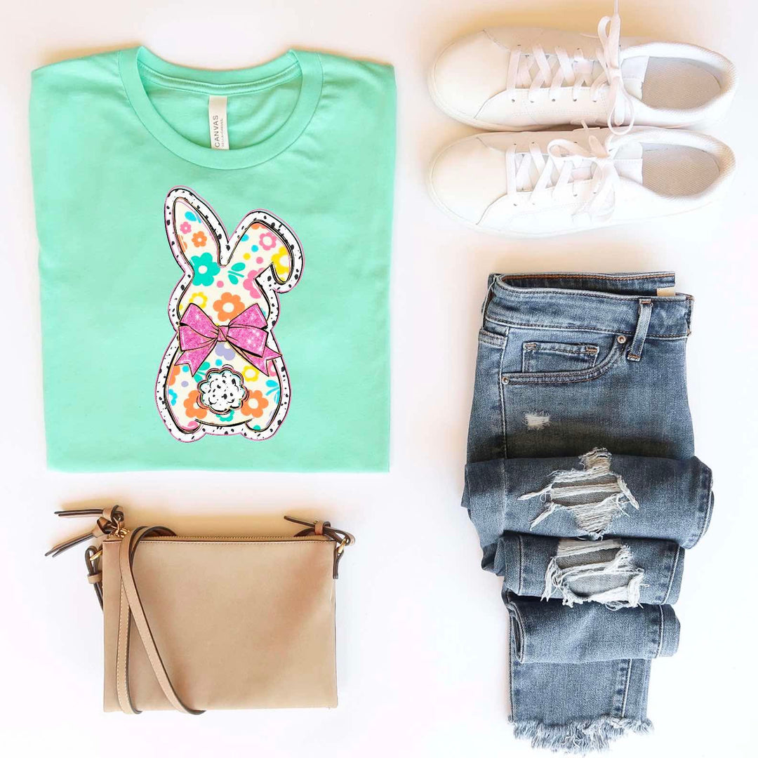Groovy Floral Bunny DTF Print