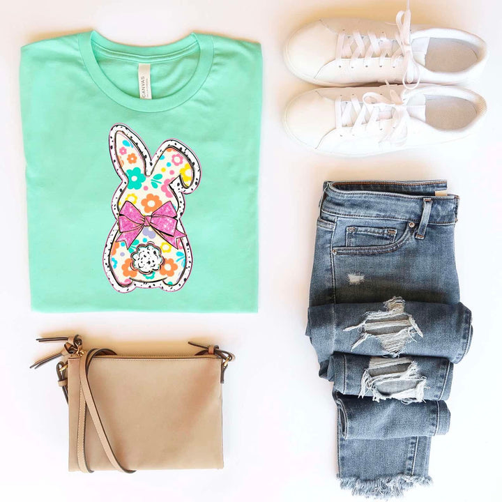 Groovy Floral Bunny DTF Print
