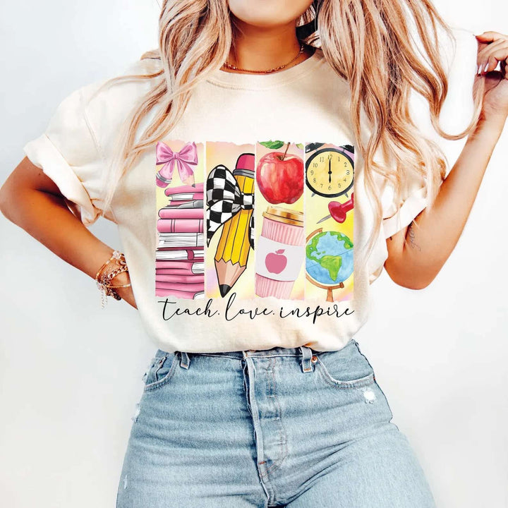 Brushstroke Teach Love Inspire DTF Print