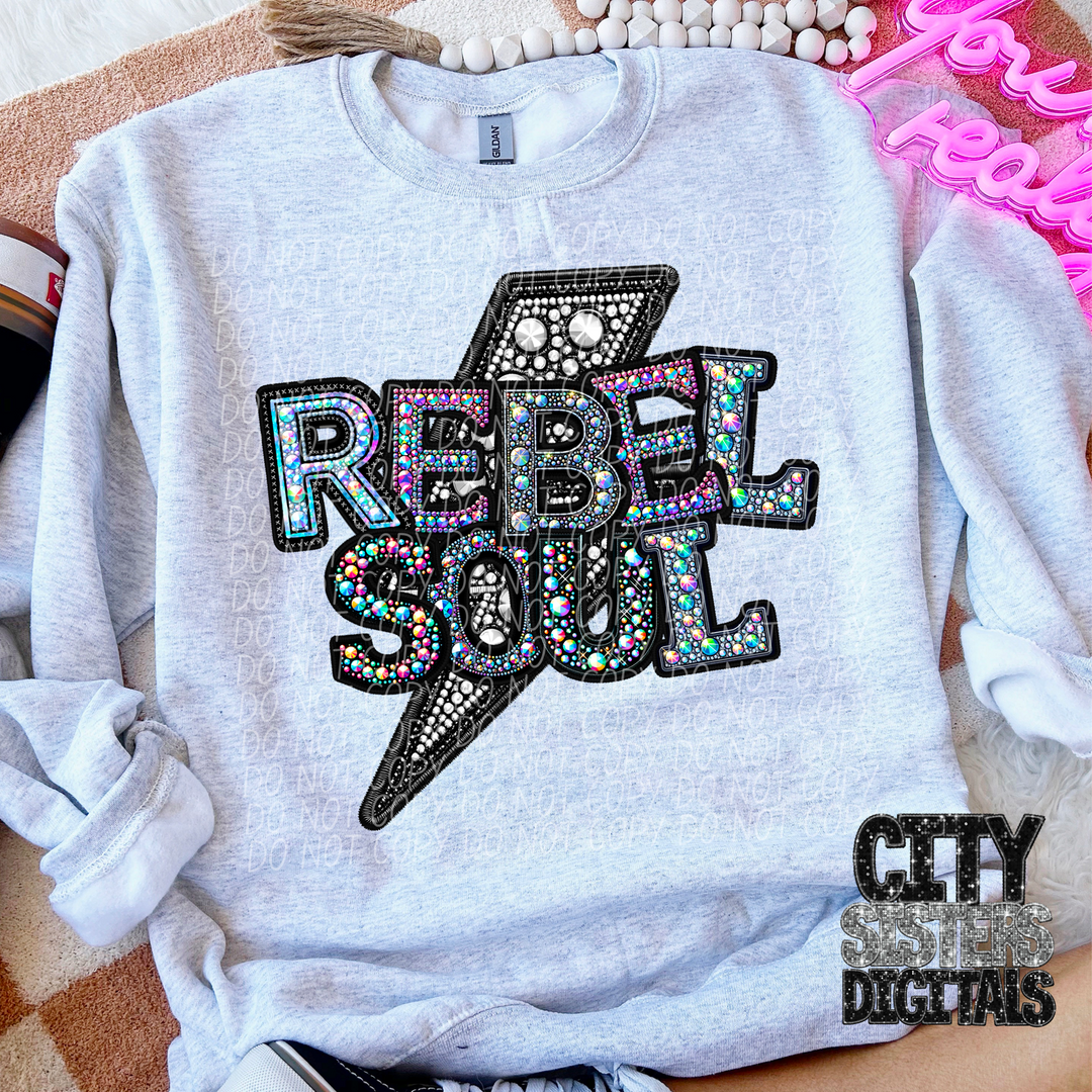Faux Bling Rebel Soul DTF Print