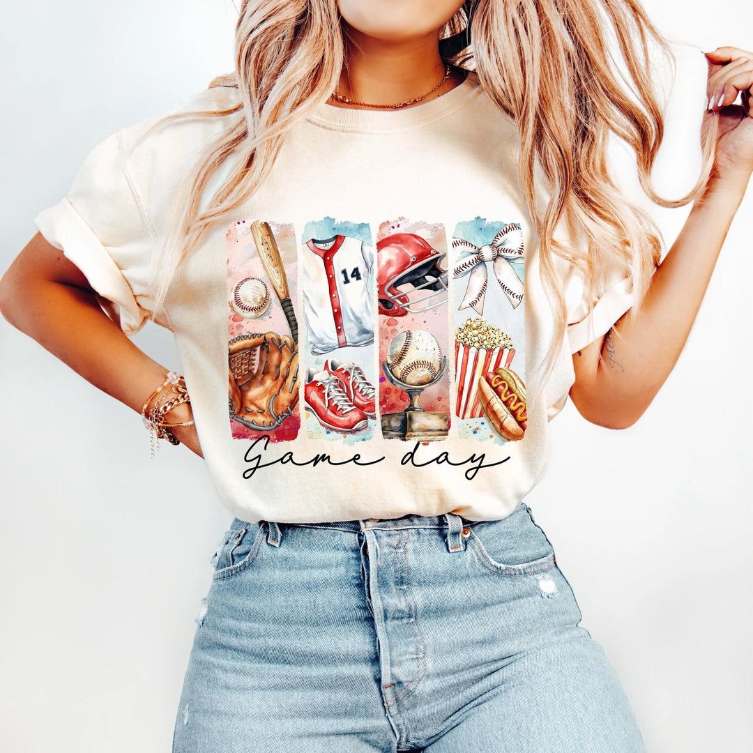 Picture Perfect Game Day NO NUMBER SOFT CREAM GILDAN SOFTSTYLE Printed Tee