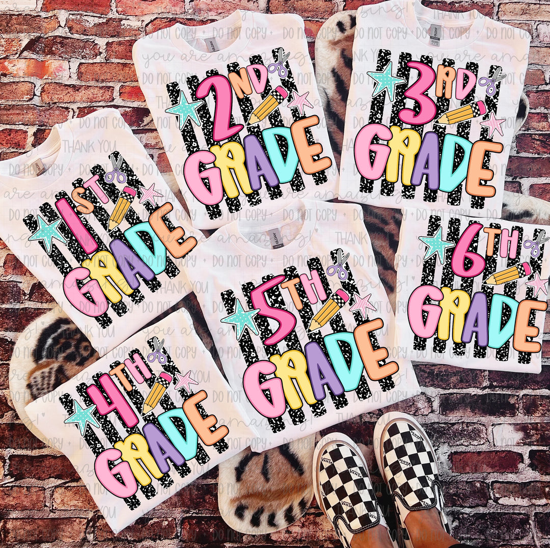 Back To School Grades And Titles DTF Print