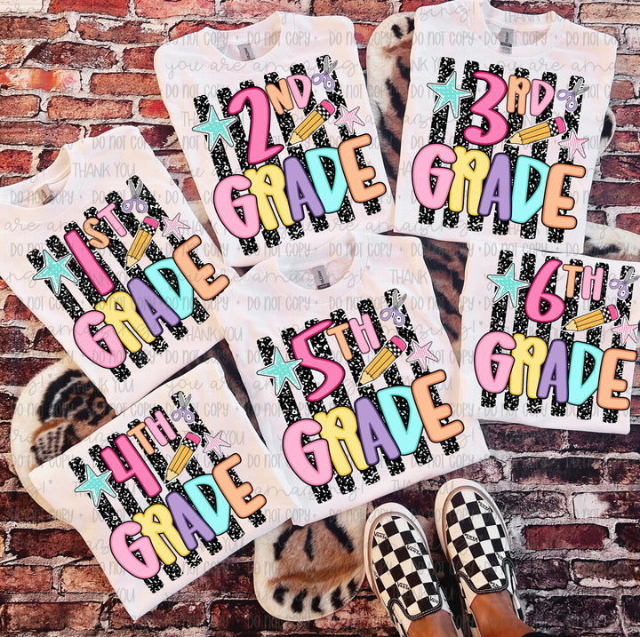 Back To School Grades And Titles DTF Print