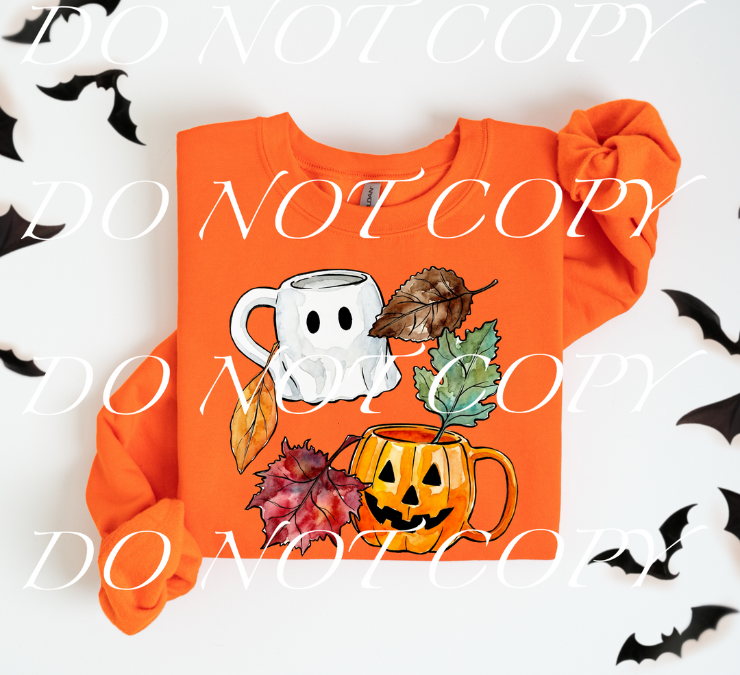 Ghost And Pumpkins Mug DTF Print