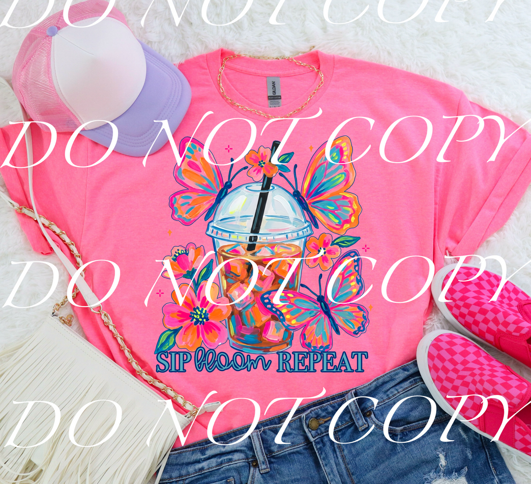 Sip Bloom Repeat DTF Print