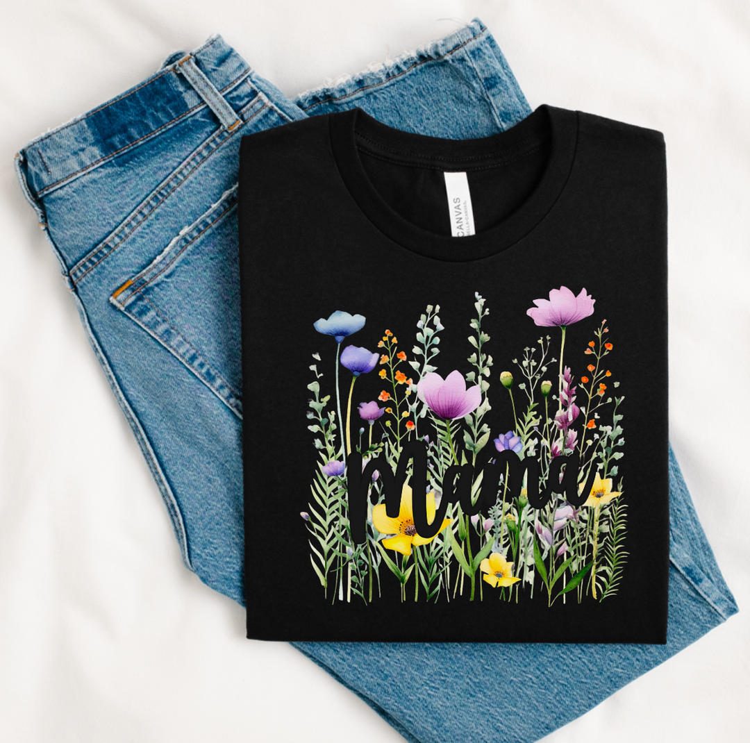 Wildflower Mama BLACK BELLA CANVAS Printed Tee