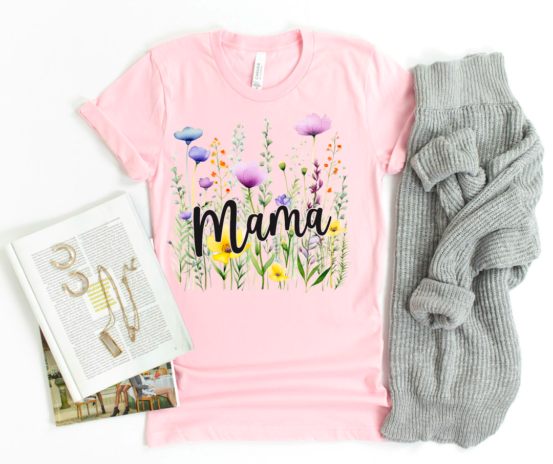Wildflower Mama SOFT PINK BELLA CANVAS Printed Tee