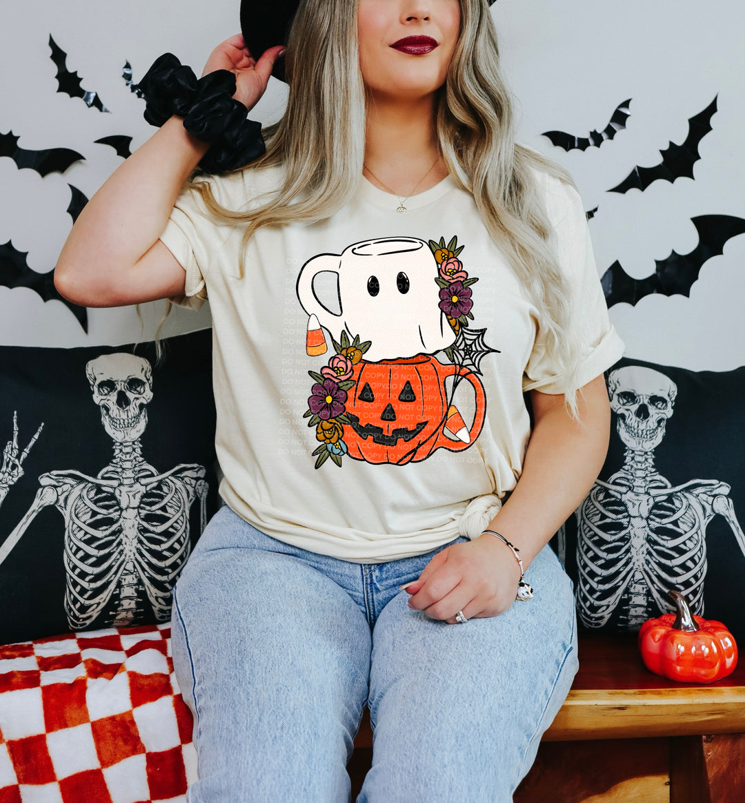 Halloween Floral Mugs DTF Print