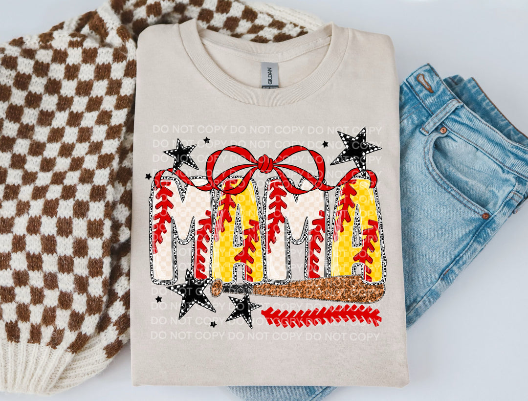 Baseball Softball Mama DTF Print