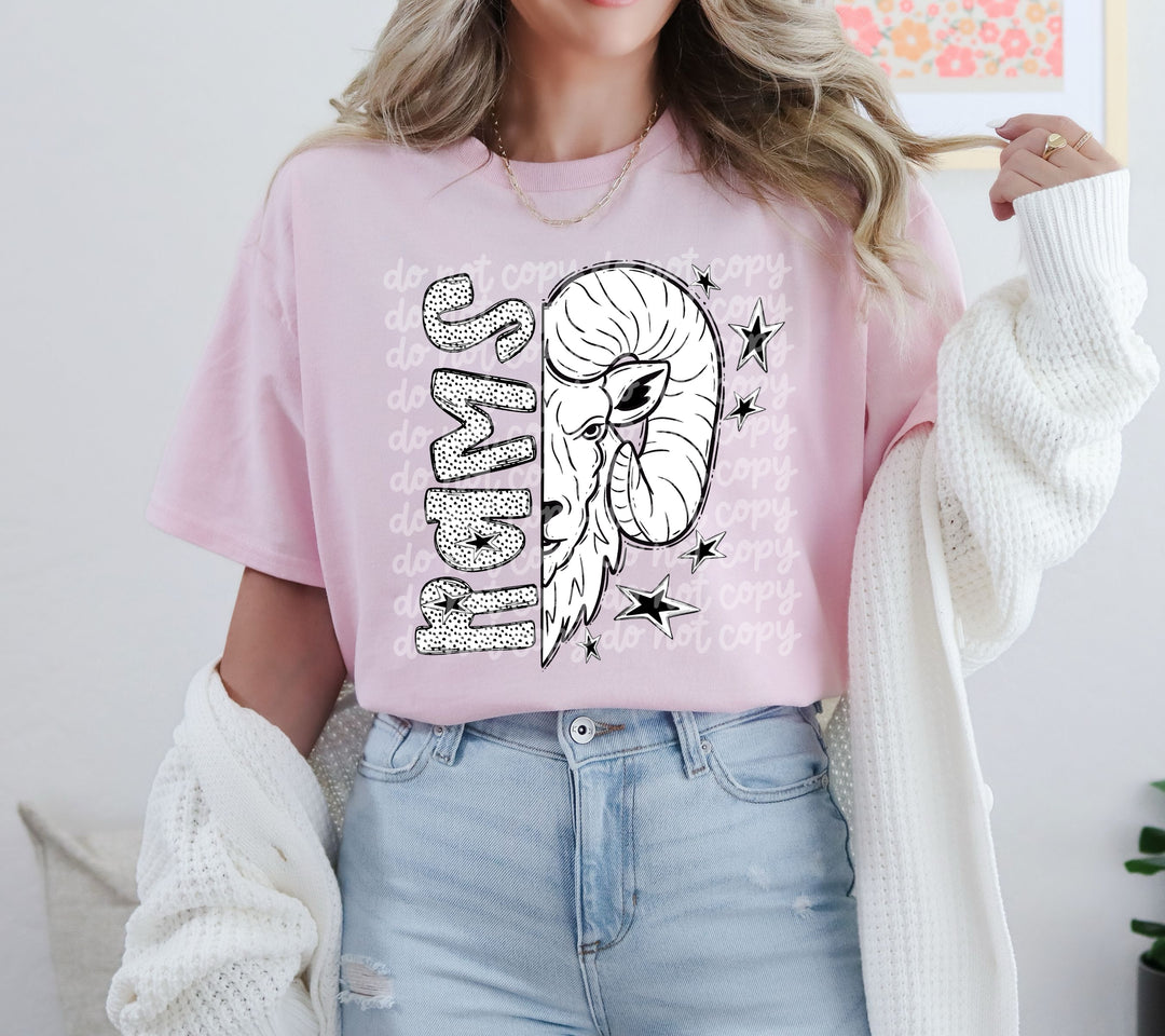 BW Dottie Mascots DTF Print