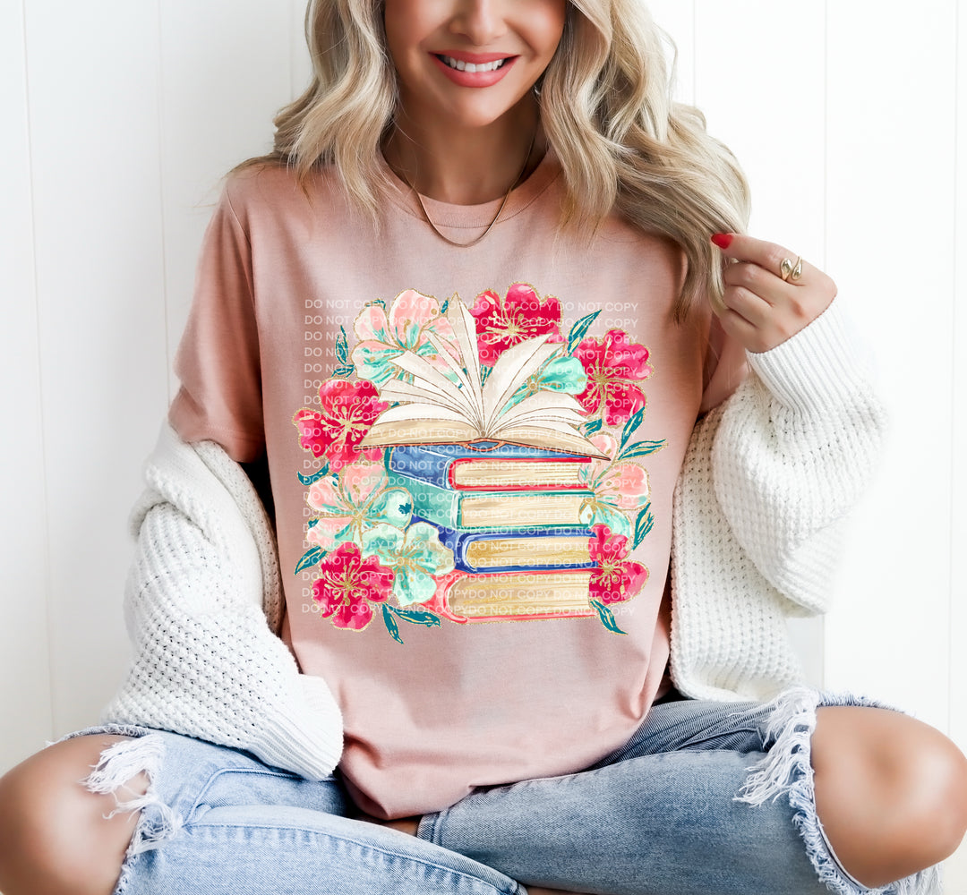 Stack Of Books DTF Print