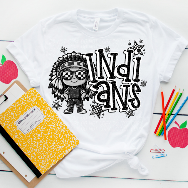 Black and White Mascots DTF Print