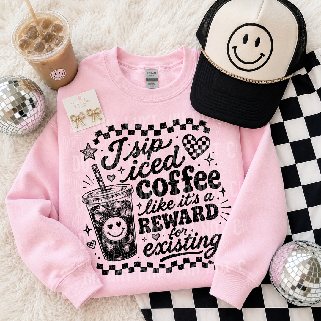 I Sip Iced Coffee DTF Print