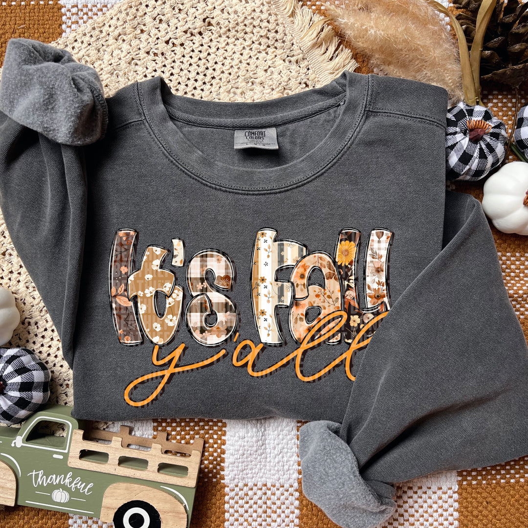 Its Fall Y’all Doodle DTF Print