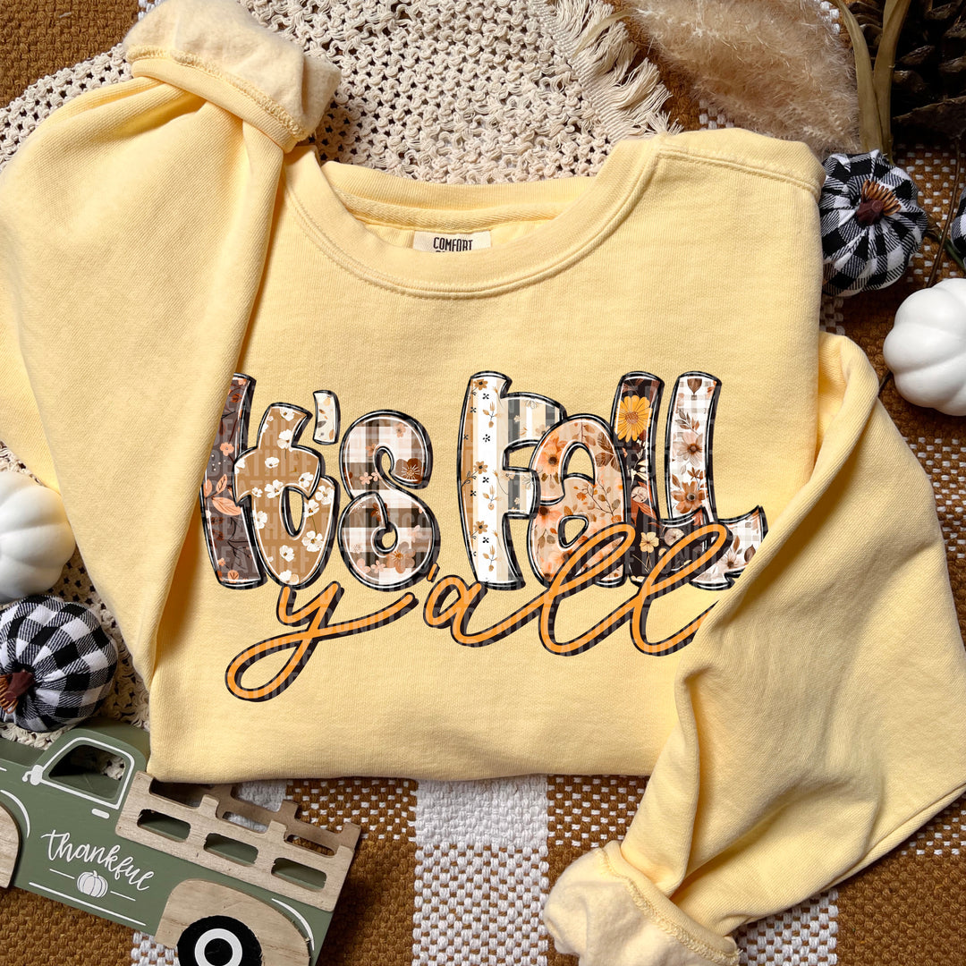 Its Fall Y’all Doodle DTF Print