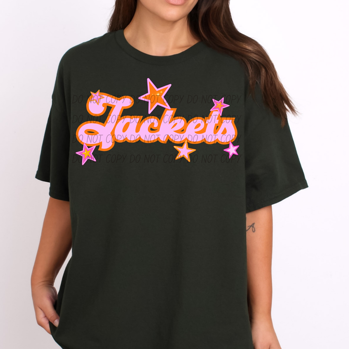 Pink and Orange Mascots DTF Print