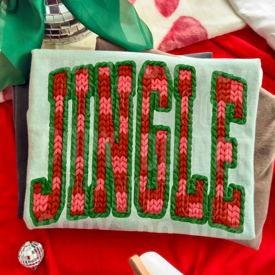 Jingle Checkered Faux Yarn DTF Print