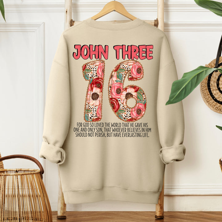 John 3:16 Floral DTF Print