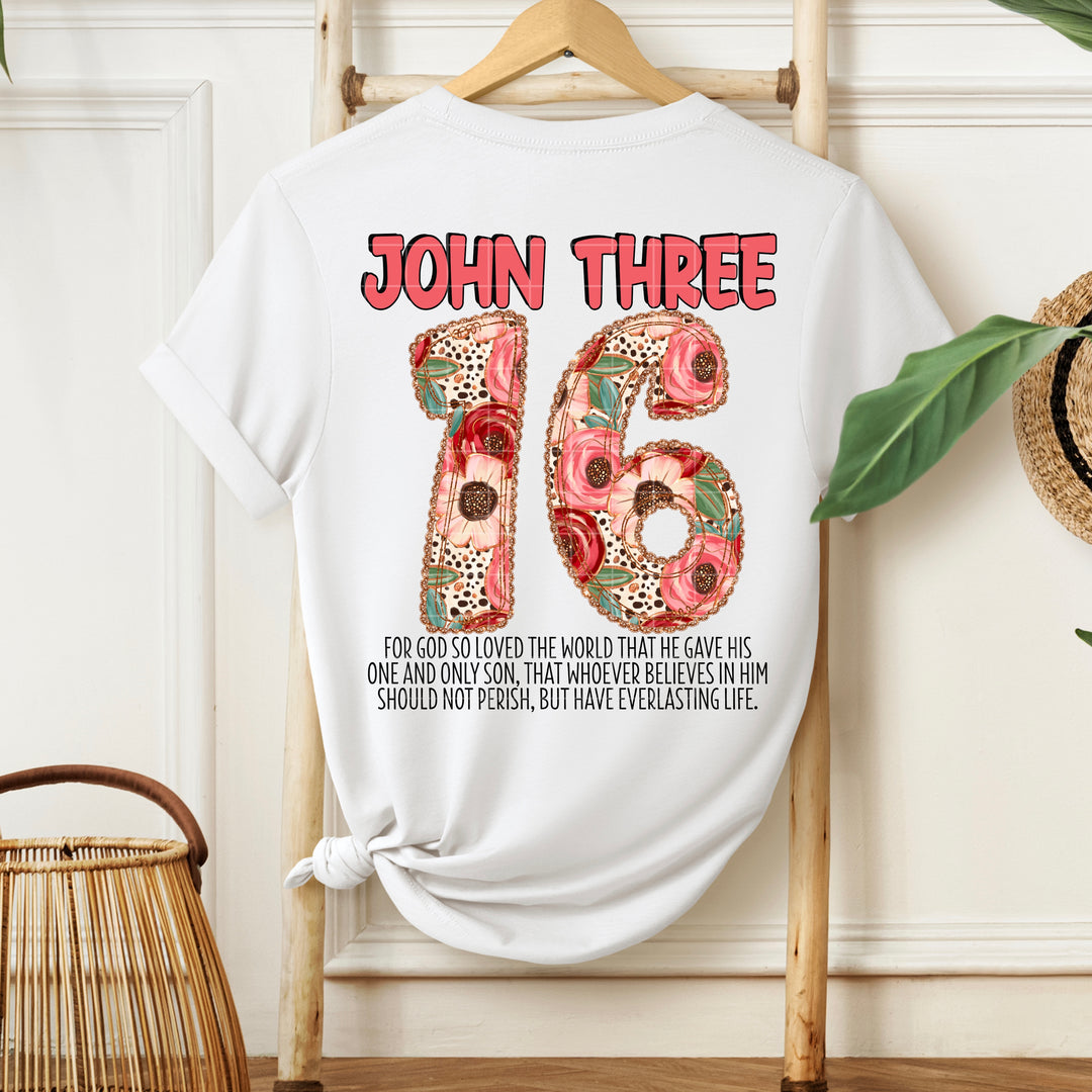 John 3:16 Floral DTF Print
