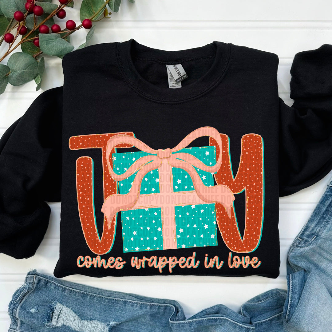 Joy Comes Wrapped In Love DTF Print