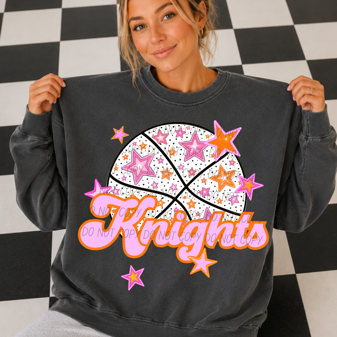 Pink Basketball Mascots DTF Print