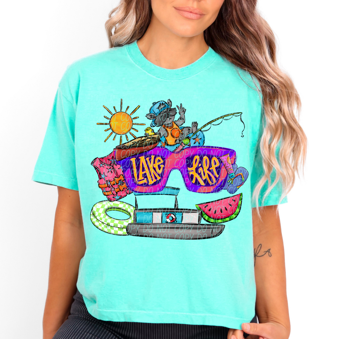 Lake Life Boat DTF Print