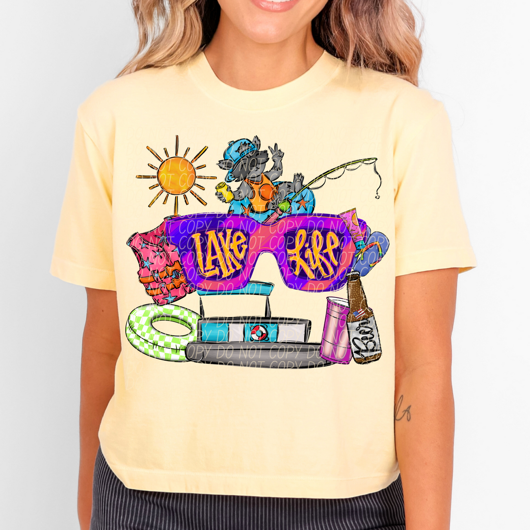 Lake Life Float Boat and Beer DTF Print