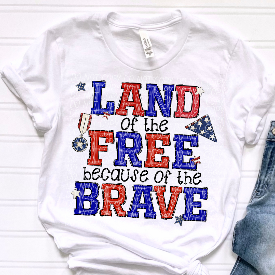 Land of the Free Medal DTF Print