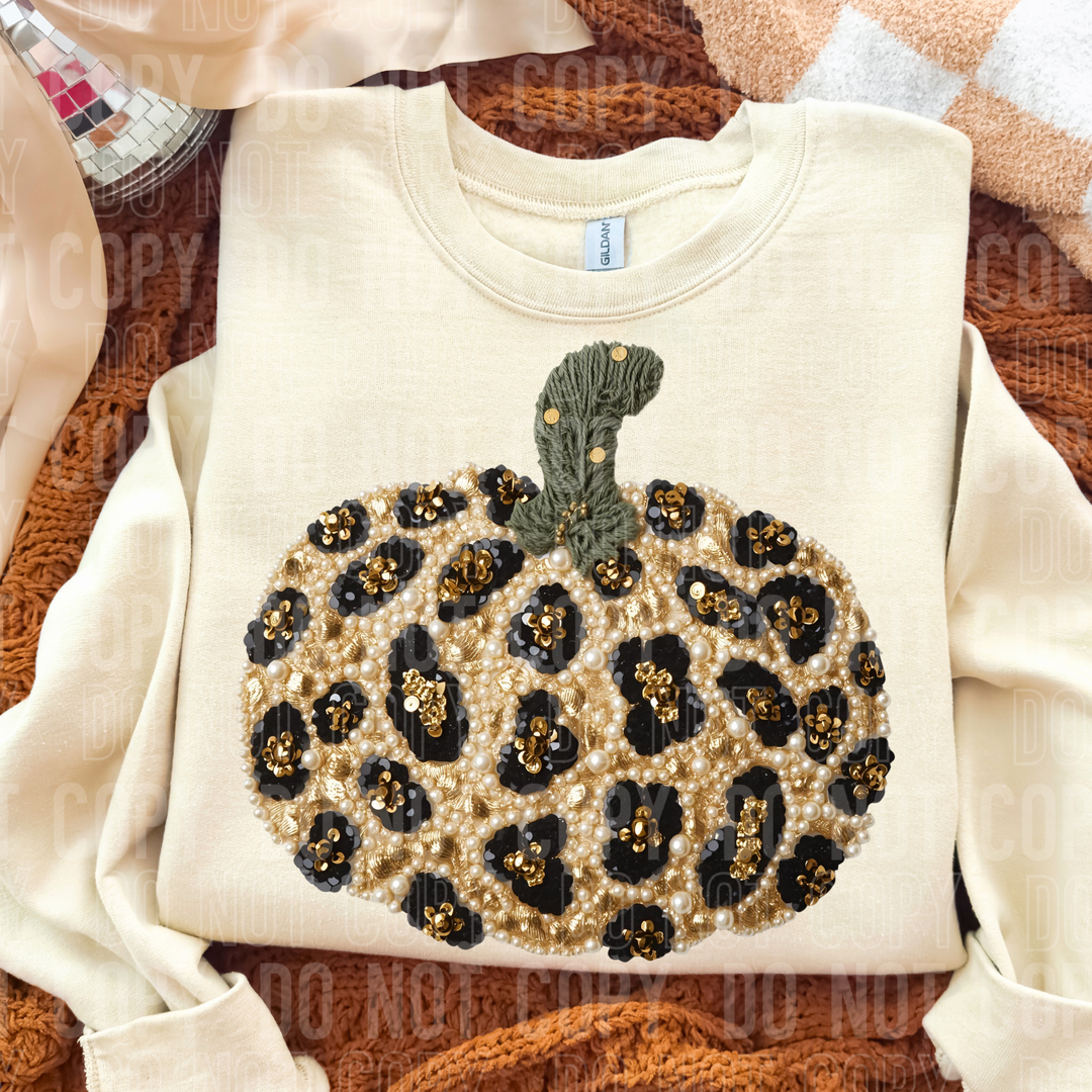 Leopard Pumpkin Pearls DTF Print