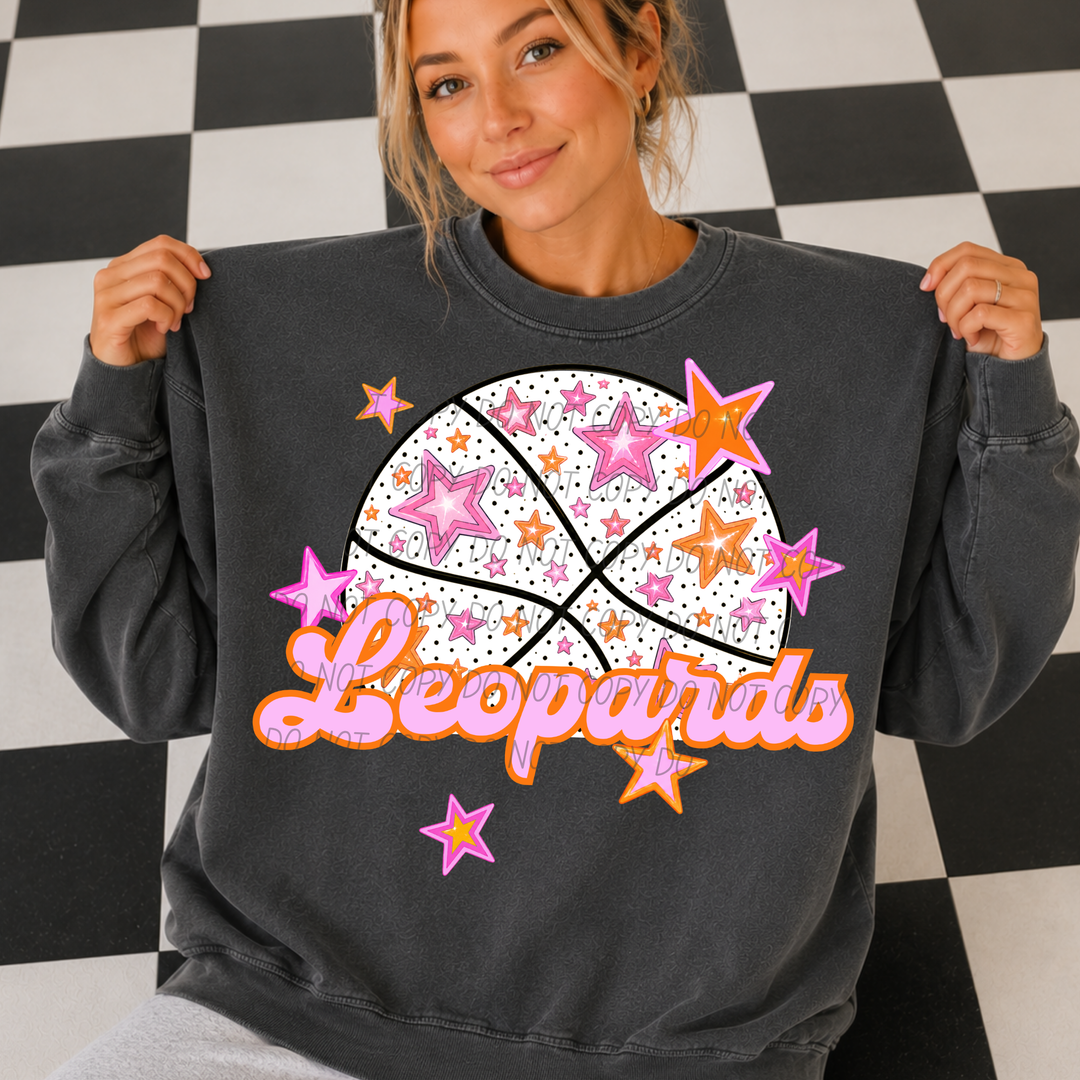 Pink Basketball Mascots DTF Print
