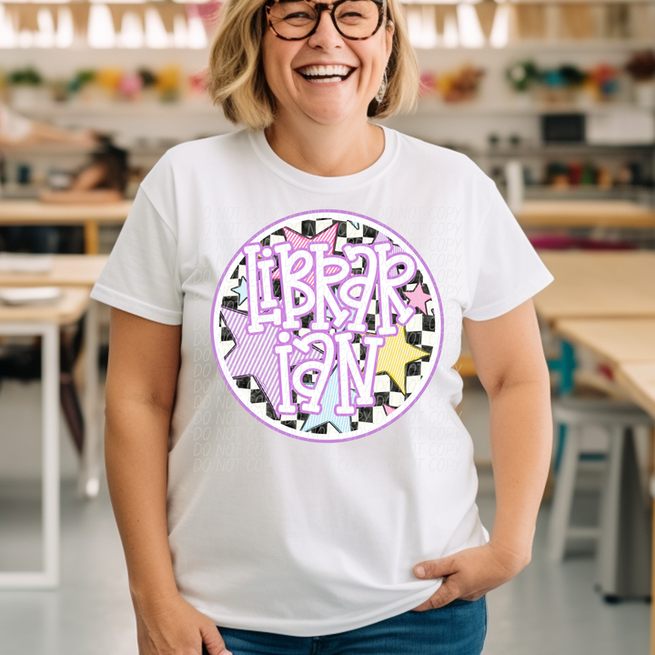 Back To School Stars Purple - Occupations DTF Print