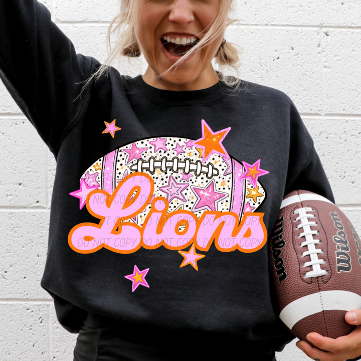 Pink Football DTF Print