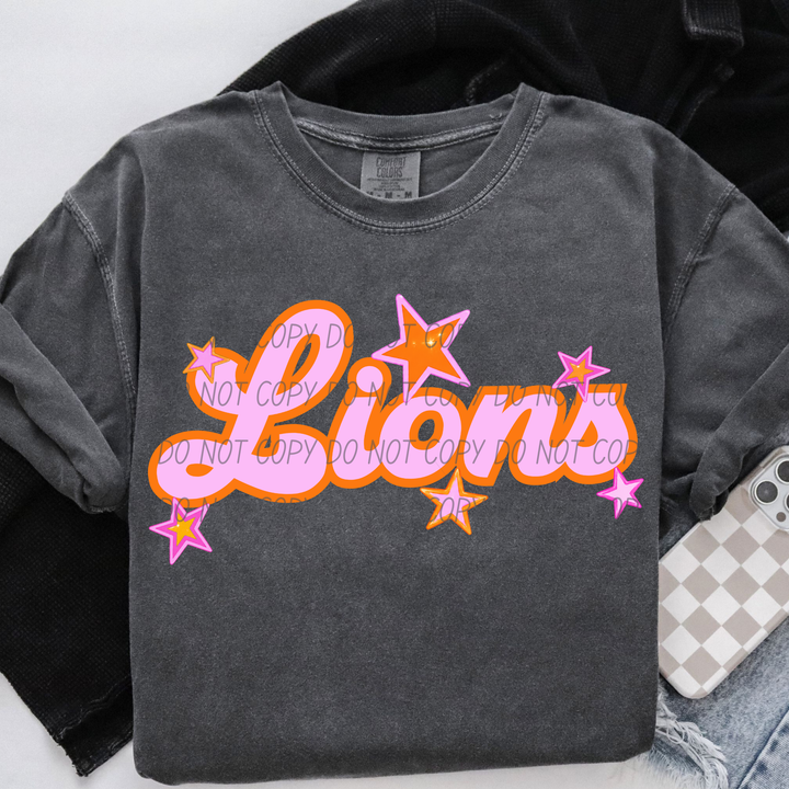 Pink and Orange Mascots DTF Print